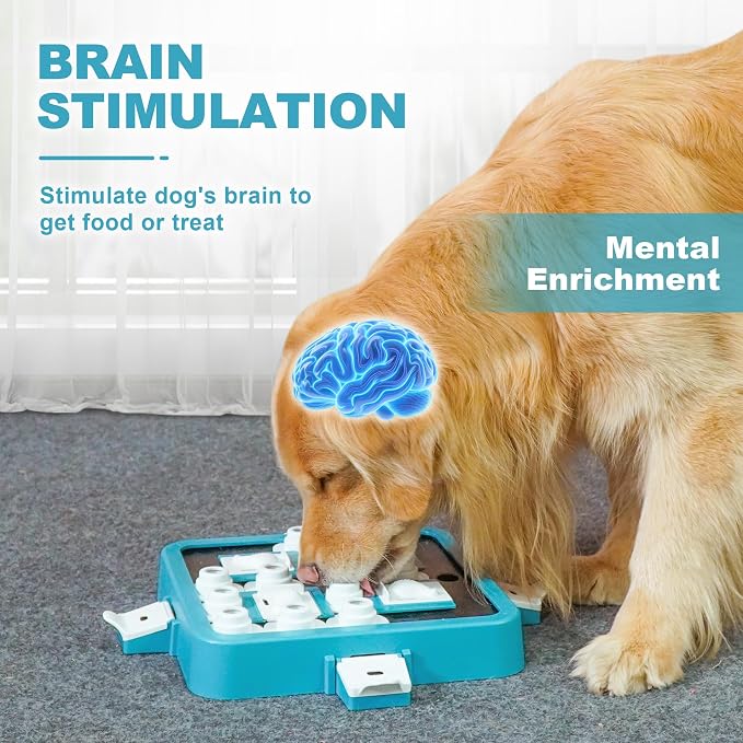 Aluckmao Large Dog Puzzle Toy, Adjustable Levels, Beginner to Advanced | Food Treat Game, Brain Stimulation, Mental Enrichment, Green