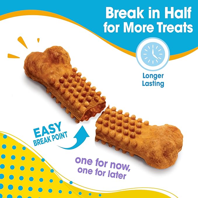 Nylabone Nubz Natural Dog Chew Treats for Puppies, Long Lasting Dog Chew Bones Made in USA, Puppy Training Treats, Turkey & Sweet Potato Flavor, for Small Dogs Up to 25 lbs. (8 Count)