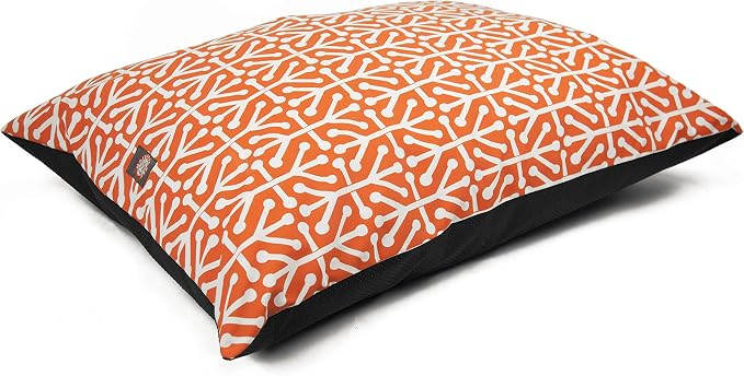 Majestic Pet Rectangle Medium Dog Bed Washable – Non Slip Comfy Pet Bed – Dog Crate Bed Super Value Pillow Dog Bed – Dog Kennel Bed for Sleeping - Dog Bed Medium Breed 35 x 28 Inch – Aruba Orange