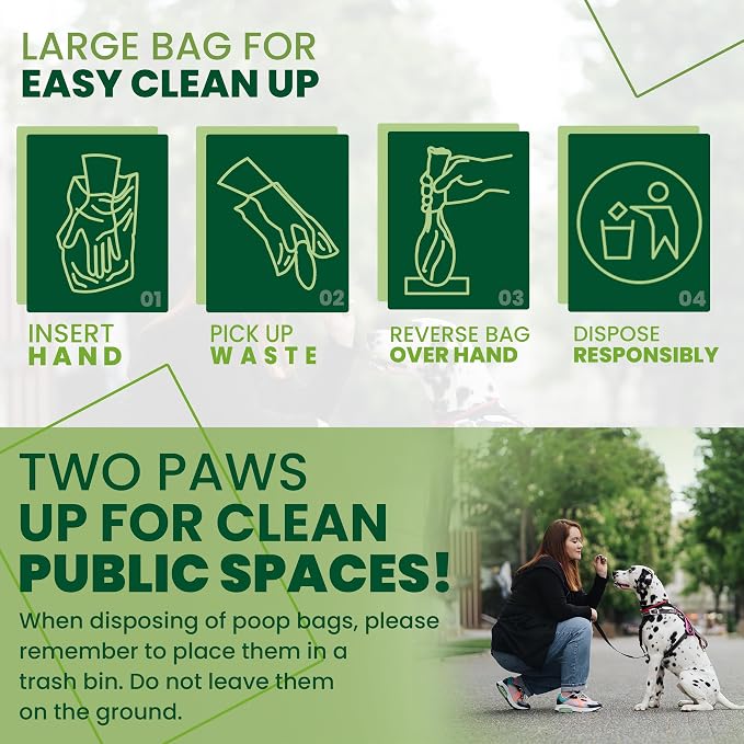 Large, Strong, Leak-proof Dog Waste Bags - 800 Count, 15 Pound Capacity, Opaque, Black Color, Ideal for Indoors and Outdoors