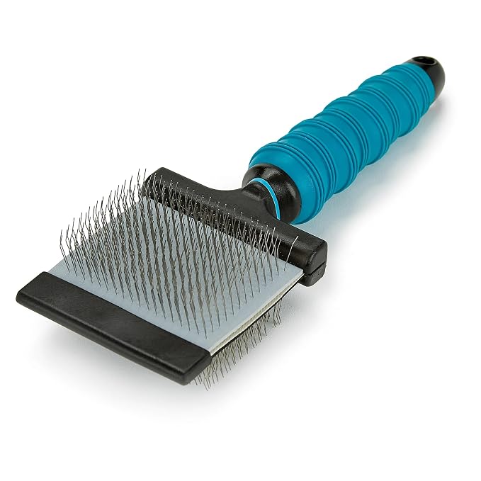 Dog and Cat Coat Grooming Tools Improved Double Sided Flexible Slicker Brushes (Set of Both Slicker Brushes)