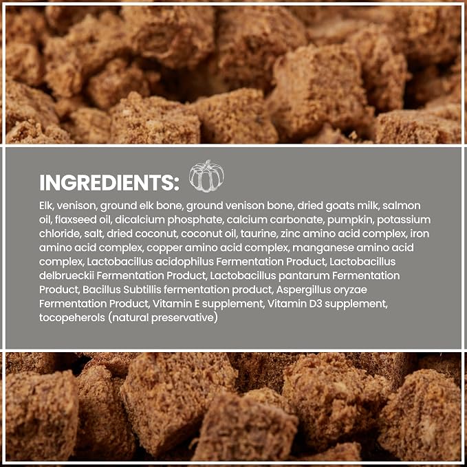 Muenster Freeze Dried Dog Food Topper Bites (5oz) - Farmhaus Elk Freeze Dried Dog Food w/Organic Minerals - Elk & Organ Meats Meal Toppers for Dogs - Dog Treats for Training