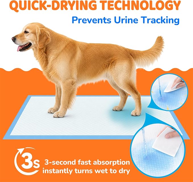 Dog Pee Pad, Puppy Potty Training Pet Pads Dog Pads Extra Large Disposable Super Absorbent & Leak-Free Pee Pads 28"x34"