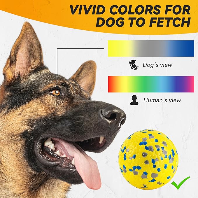 FUSOTO 2Pcs Dog Balls, Tennis Balls for Dog Aggressive Chewers, for Large Medium Small Puppy, Training Catch&Fetch, Water Floats Toys, Yellow