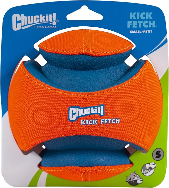 Chuckit! Kick Fetch Ball, Small & Flying Squirrel, Medium, Orange/Blue, Dog Toys for Medium Breeds