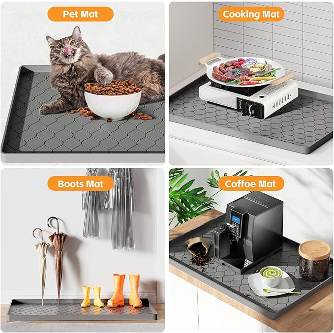 Winisok Silicone Under Sink Mat 22" x 19", kitchen Essentials and Gadgets, Shelf liner and Cabinet Protector, Home Organizers and Storage, Waterproof Bathroom Tray
