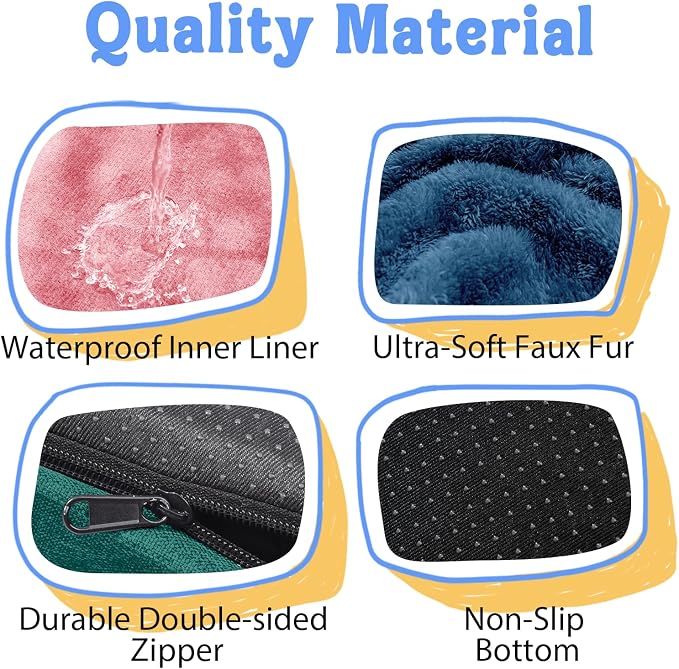 Chez Paw Large Orthopedic Dog Bed for Extra Large Dogs, Waterproof XL Egg-Crate Foam Dog Bed with Removable Washable Cover & Non-Slip Bottom, 4-Sided Bolster Support, Navy Blush 42"x30"x7.5"