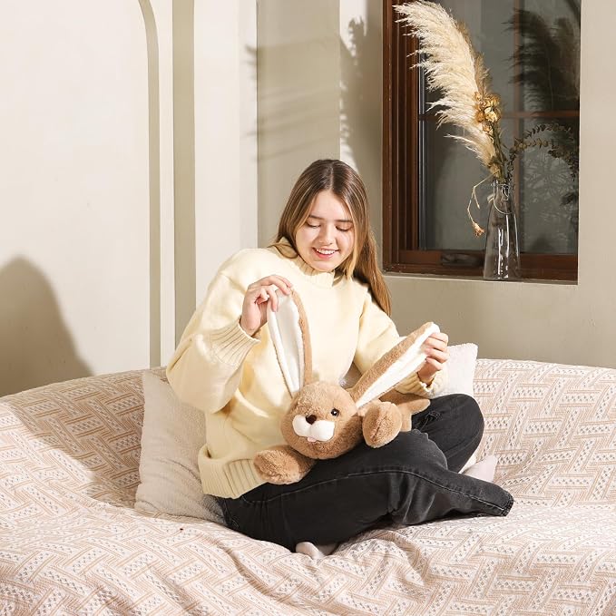 Niuniu Daddy 25" 5lb Bunny Weighted Stuffed Animal forKids and Adults, Soft Sensory Rabbit Plush Body Pillow for Calming Support, Large Animal Toy for Everyday Comfort Christmas Easter