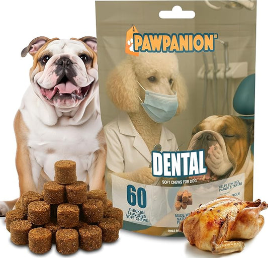 Dental Soft Chews for Dogs Oral Health & Fresh Breath 60 Count