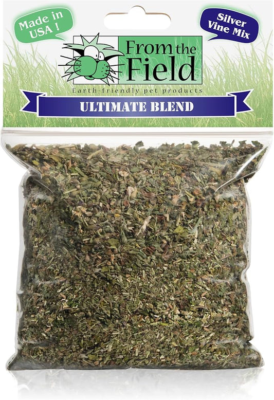 from The Field | Ultimate Blend Catnip & Silver Vine | Premium USA-Grown Catnip for Toys & Playtime | Fresh, Potent, Non-Toxic, Eco-Friendly | Safe for Kittens & Cats | Resealable 0.5 Oz Bag