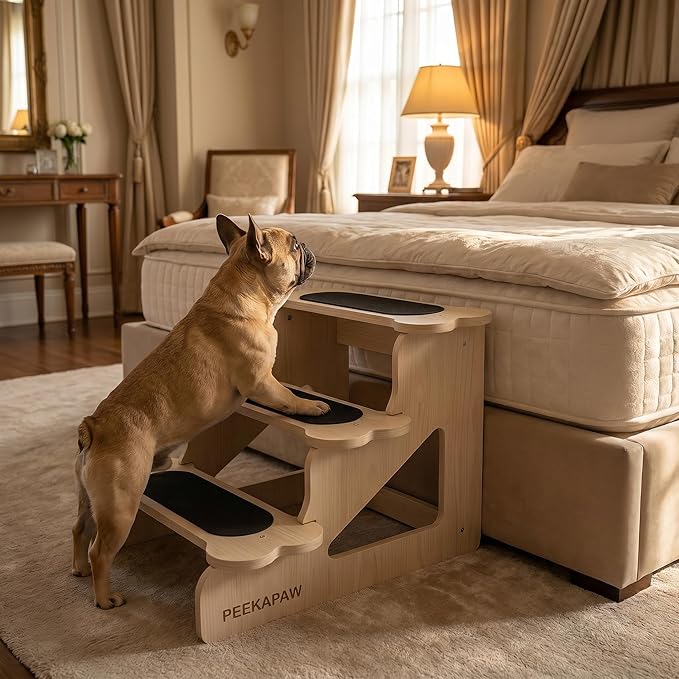 Wooden Non Slip Dog Stairs for Pet 22⅞" D x 17½" W x 16½" H