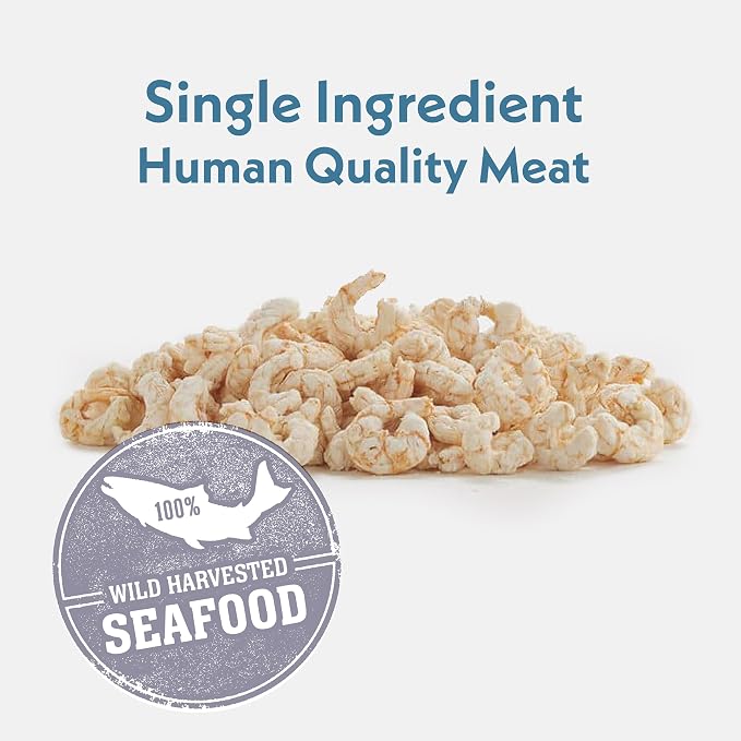 Fresh Is Best Wild Pacific Shrimp Freeze Dried Cat Treats – Raw Freeze Dried Shrimp for Cats and Dogs in Resealable Zipper Bag – High-Protein – Made in the USA