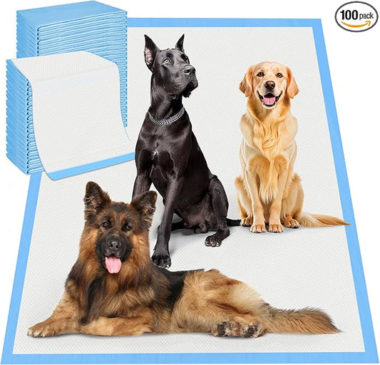 Boscute 4XL Thicken 6 Layers Ultra Absorbent Dog Pee Pads, 31”X47”Leak-Proof Odor-Control Quick Dry Puppy Training Pads Quick Dry Pee Pads for Dogs Cats Pets 100counts