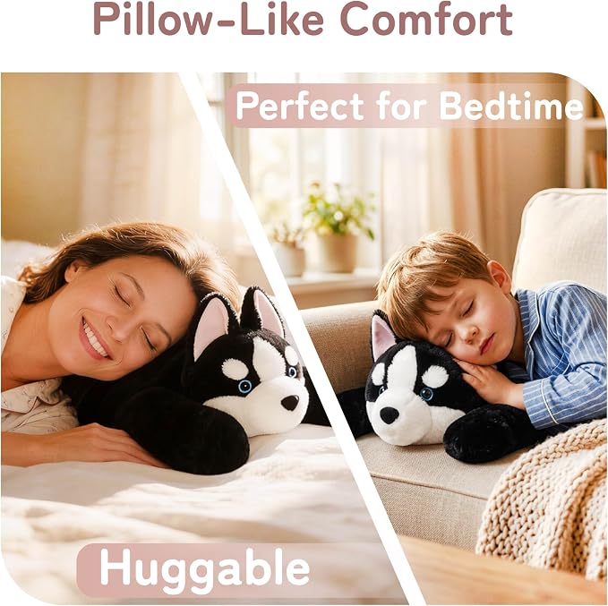 Niuniu Daddy 20" | 3.3 Pound Weighted Husky Stuffed Animal Plushie for Adults & Kids, Large Weighted Lap Pillow for Comfort, Soft Sensory Stuffy Toy as Gift for Holidays