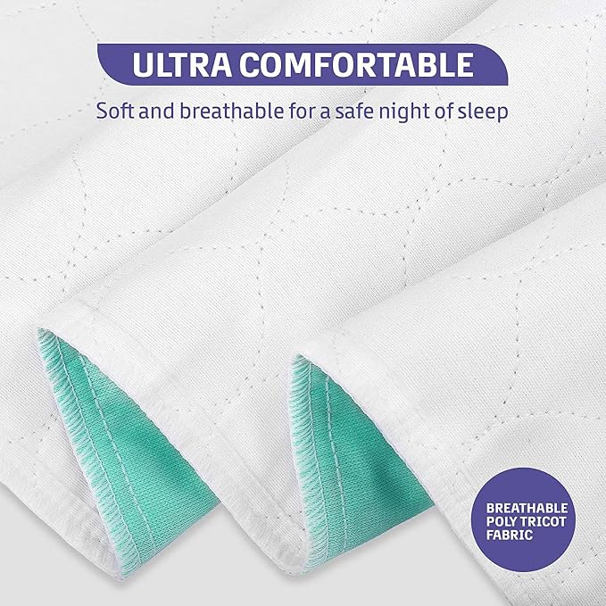 Careoutfit 4 Pack - Green Whelping Pads Waterproof Reusable Incontinence Underpads/Washable Incontinence Bed Pads - Great for Adults, Kids and Pets (17x23)