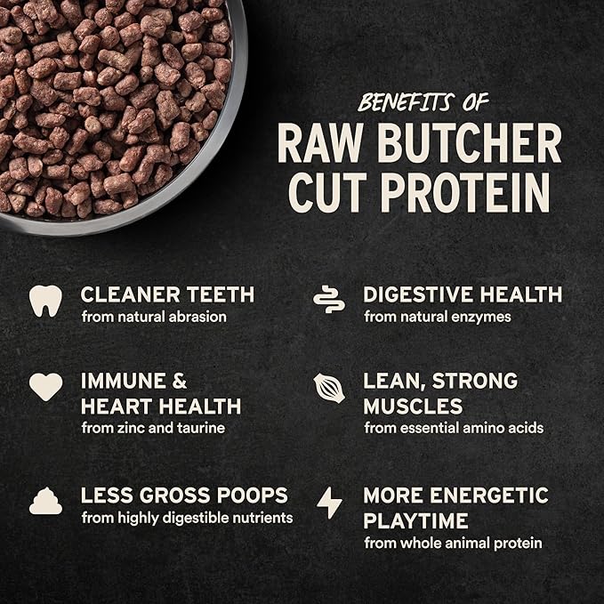Vital Essentials Freeze Dried Cat Food, Raw Beef & Chicken Crunchy Mini Nibs | Complete Meal or Topper | 96% Beef, Chicken, Organs & Bone | High Protein, Grain Free Dry Cat Food | 12 oz Bag