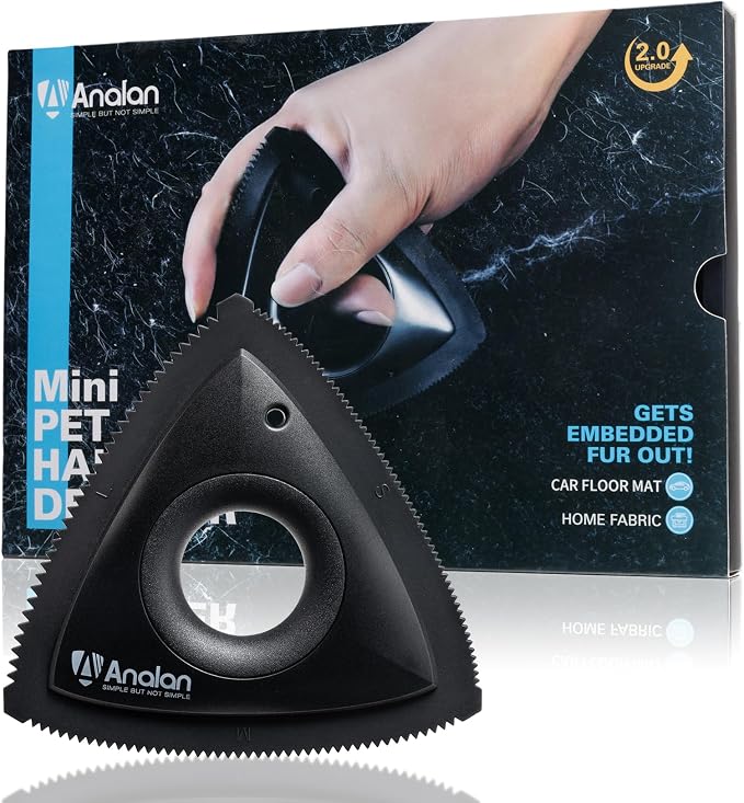 Analan Mini Pet Hair Remover for Car Detailing, Auto Interior, Furniture, Couch, and Carpet，Black+Pink