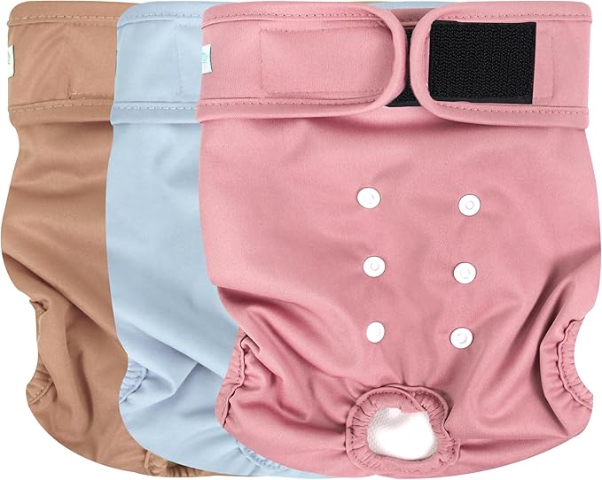 wegreeco Washable Dog Diapers Female Highly Absorbent Reusable Diapers for Doggie in Heat Dog Period for Heat Cycle, 3 Pack (X-Large