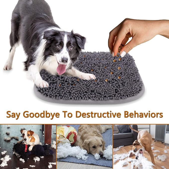 Rundik Snuffle Mat for Dogs, 17'' x 21'' Dog Sniffing Interactive Feeding Game Boredom, Puzzle Toys Encourages Natural Foraging Skills and Stress Relief Small/Medium/Large Dogs
