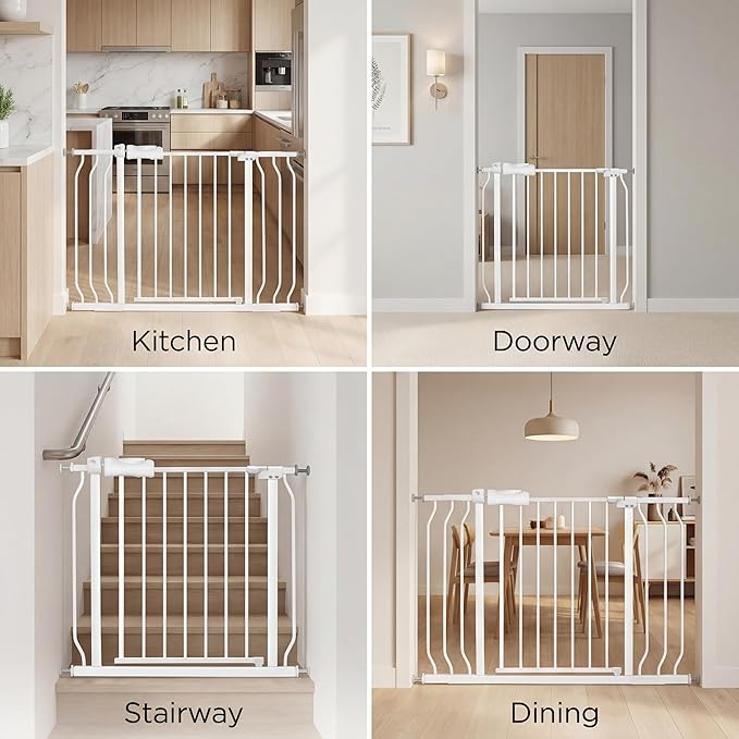 Baby Gates Extra Wide 48.03-52.76 Inch Large Long Baby Gate for Stairs Tension Pet Dog Gates Indoor for Doorways,No Drilling Pressure Mounted Pet Gates for Kids