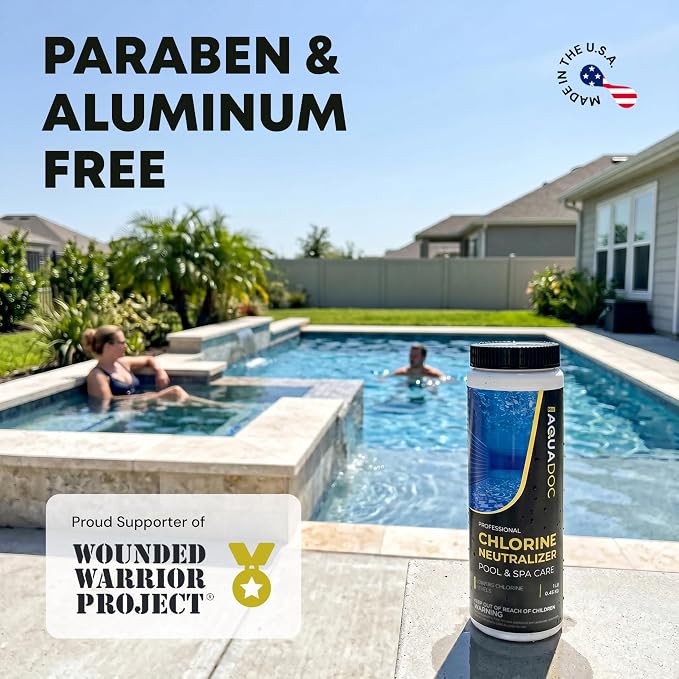 AquaDoc Chlorine Neutralizer for Pool & Hot Tub - 1 lb - Sodium Thiosulfate Formula to Help Reduce Chlorine Levels - Spa and Pool Chemicals Made in USA