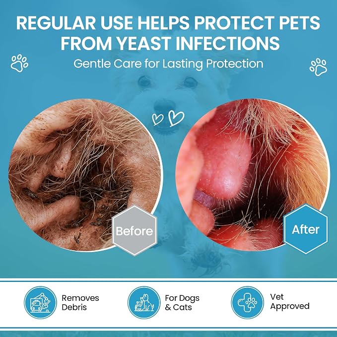 Replenish Otic Ear Cleaning Solution for Dogs – Antiseptic Ear Cleaner for Dogs & Cats – Advanced Ear Flush for Yeast Treatment and Odor Control – 8 oz