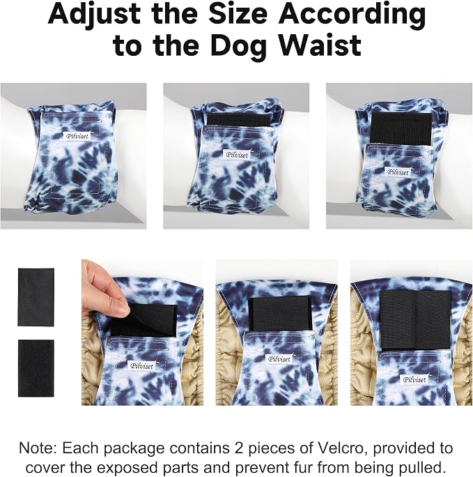5 Pack Dog Diapers Male Reusable, Belly Bands for Male Dogs, High Absorbing Dog Pee Wraps for Doggie in Incontinence and Training Tiedye XXL