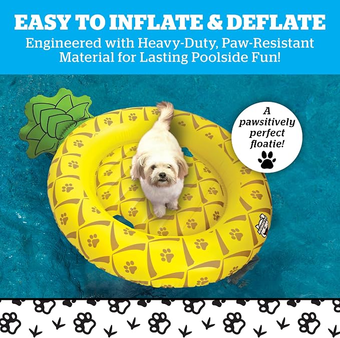 BigMouth Inc. Pool Float for Dogs, Durable Inflatable Vinyl Raft for Small to Medium Sized Dogs