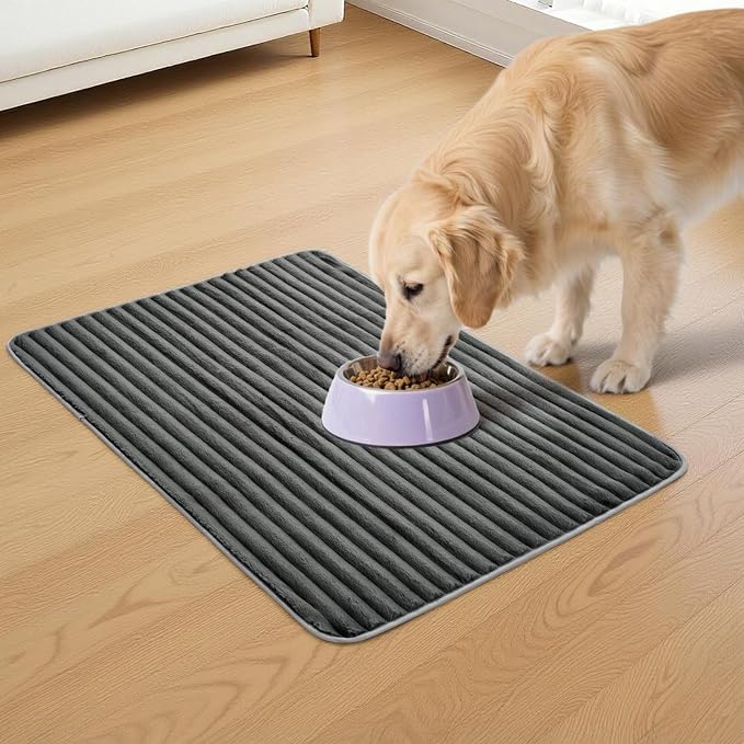 FunFurry Flannel Washable Pee Pad for Dogs - 4 Pack Reusable Dog Pee Pads, Puppy Pads, Fast Absorb Pet Playpen Mat with Non-Slip Back, Waterproof Puppy Training Pad. (Dark Grey, 18" X 24")