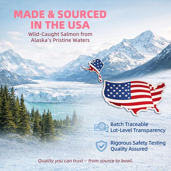MAJOR PETS Freeze Dried Salmon Dog & Cat Treats - Wild Caught Alaskan Salmon -Single Protein - Grain Free & Gluten Free - Dog Food Toppers & Training Treats - Made and Sourced in The USA - 2.5 oz