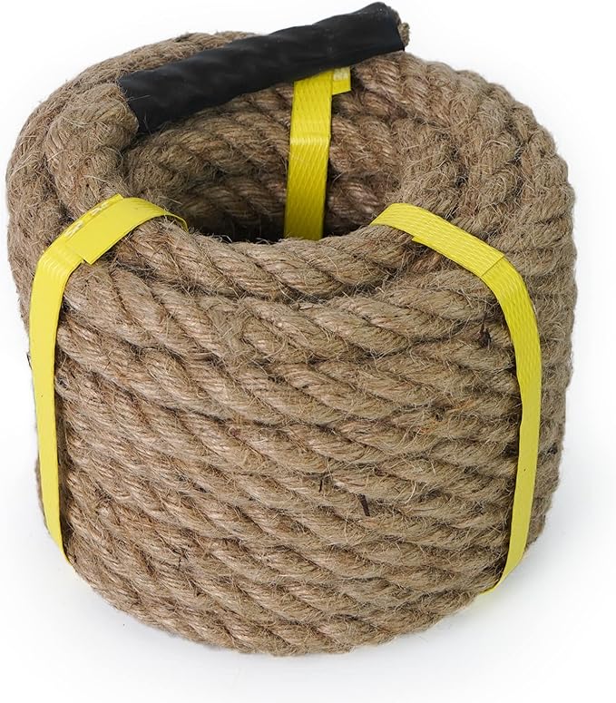 Aoneky Natural Jute Rope 3/4" x 96ft - 4 Strand Twisted Hemp Rope for Crafts, Cat Scratching Post, DIY Home Decor, Macrame, Hammock & Nautical Projects, Brown