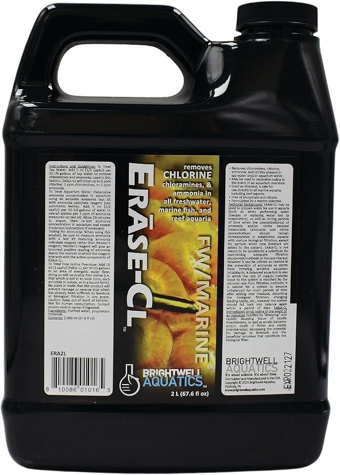 Brightwell Aquatics Erāse-Cl Aquarium Water Conditioner & Detox, 2L