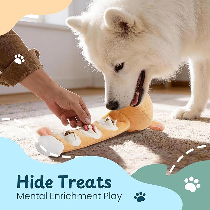 Nocciola Dog Squeak Toys 3pcs, Dog Toys to Keep Them Busy for Aggressive Chewers, Hide and Seek Crinkle Dog Toy for Large Dogs, Long Face Wild Animals Playground Series