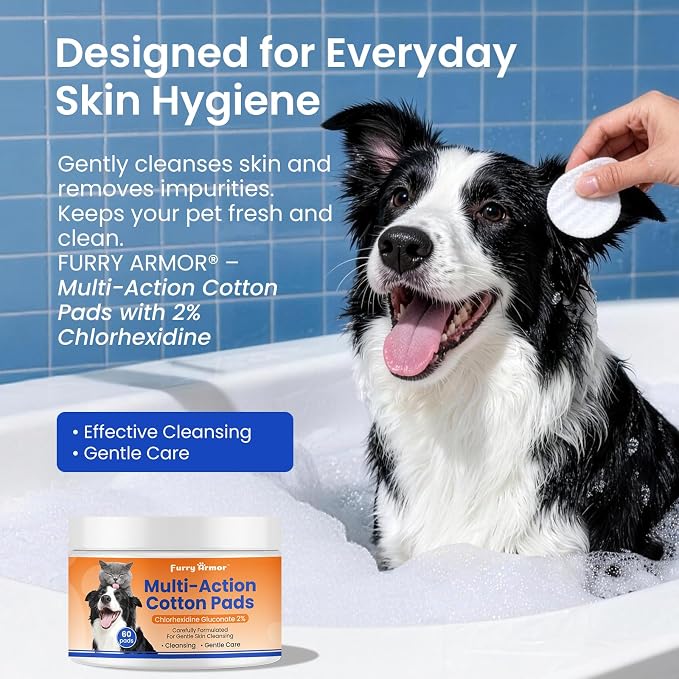 2% Chlorhexidine Wipes for Dogs & Cats – Relieves Hot Spots, Itchy Skin, Paw Licking, Yeast Odor & Skin Fold Irritation | Advanced Chlorhexidine Skin & Fold Wipes for Pets Prone to Odor, Moisture Buildup, Paw Licking and Skin Irritation