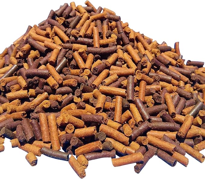 California Blackworm & Earthworm Sinking Sticks, APX 1/8" x 7/16" Sticks. Great for Carnivores, Plecos, Catfish, Shrimp, Snails All Bottom Fish, Turtles, All Tropical Fish - 1/2-lb