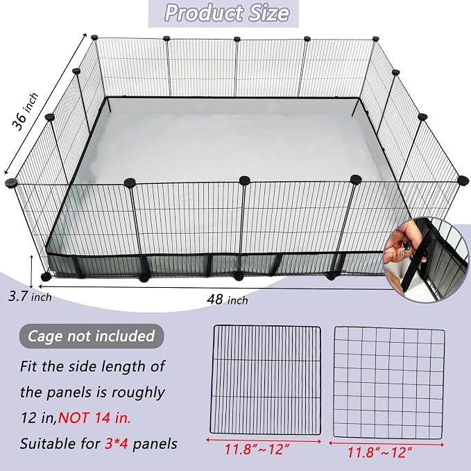 Guinea Pig Cage Liner Tarp Bottom Waterproof and Washable Base Also for Rabbits, Bunny, Chinchesillas, Hedgehog, Ferrets and Other Small Animals(36x48 inches)