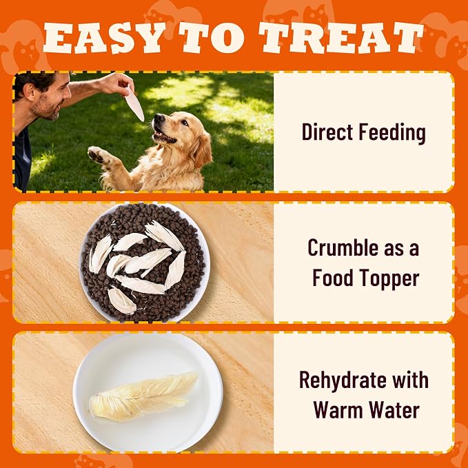 14.5 oz Freeze Dried Chicken Breast for Dogs & Cats - Human Grade High-Protein Freeze Dried Dog Treats - Training Treats & Food Toppers, Large Tub for All Life Stages & Multi-Pet Homes