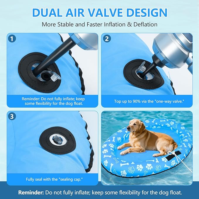 59'' x 39''Inflatable Dogs Pool Float with Rope - Tear Resistant Oxford Stable Support Puppy Floating Raft,Inflatable Summer Doggies Raft Toy for Small Medium Large Dogs Up to 88lb