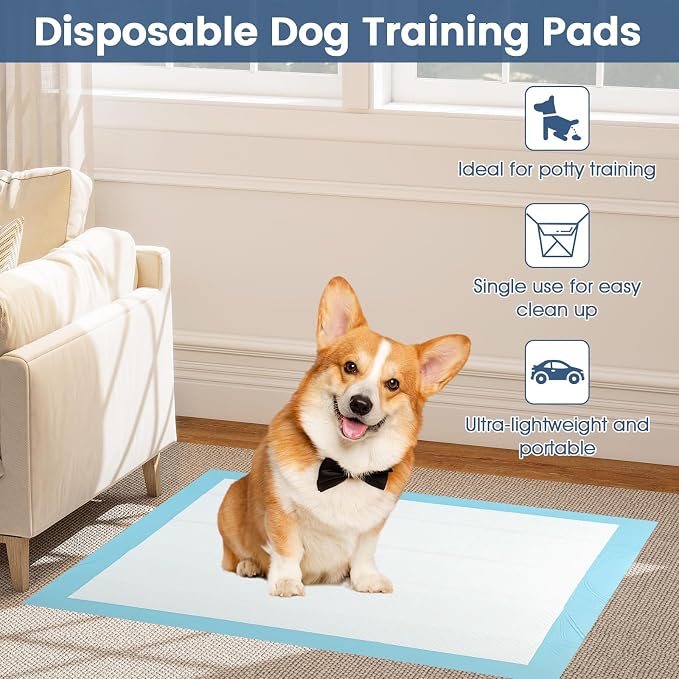 Giantex Dog Pee Pads 300 Count, 36" x 24" Large Training Pads for Dogs, Super Absorbent Leak-Proof Disposable Potty Pads for House Training, Indoor & Outdoor Use