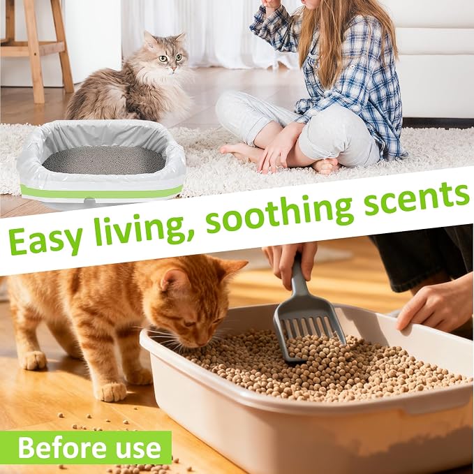 STARVAST 84PCS Sifting Cat Litter Box Liners with Holes, Extra Large Cat Litter Bags, Thickened Design, Concealed Handle, Large Perforation, 31 x 18 Inch