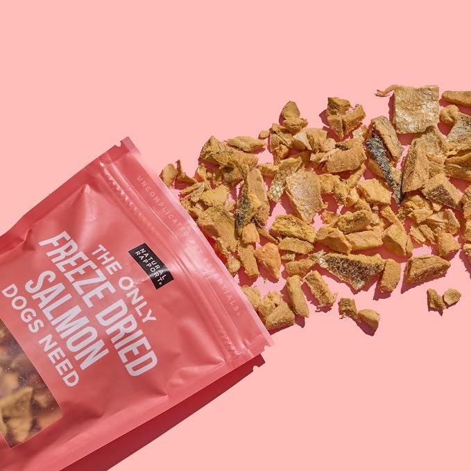 Natural Rapport Freeze Dried Salmon Dog Treats - Wild Caught, Single Ingredient, Omega-3 Rich for Skin & Coat Health (3 oz) (200+ Treats)
