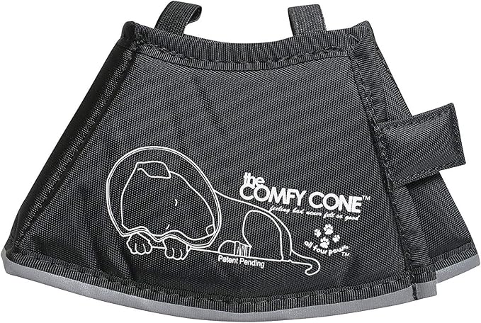 All Four Paws Comfy Cone Pet Cone for Dogs, Cats, X-Small, Black - Comfortable Soft Dog Cone Collar Alternative for After Surgery, Wound Care, Spay, Neuter - Dog and Cat Recovery Elizabethan-Collar