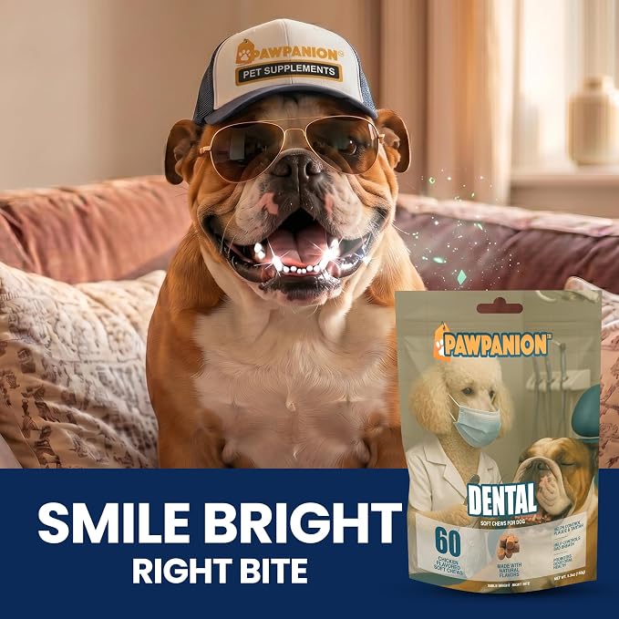 Dental Soft Chews for Dogs Oral Health & Fresh Breath 60 Count