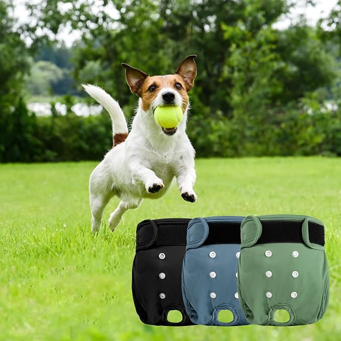 Reusable Female Dog Diapers 3Pack,Washable Diaper for Doggie,Highly Absorbent Dog Diaper,Adjustable Leakproof Puppy Diapers Skirt for Heat,Incontinence,Period Doggy Nappies XL