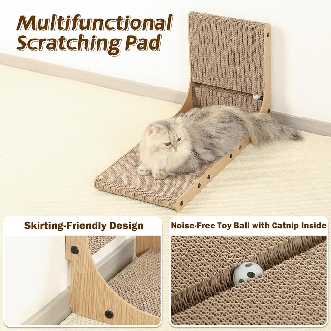 Zakkart Cat Window Perch and 2-Pack Cat Scratching Board, 2 Item Bundle