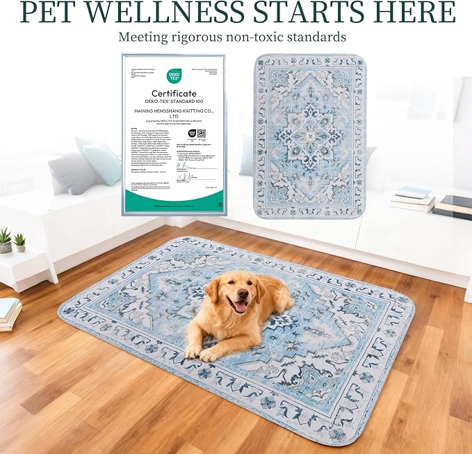 Homimp Washable Pee Pads for Dogs,4 Pack Reusable Puppy Pads Waterproof,Absorbent and Leakproof Dog Pee Pads,Non Slip Puppy Training Pads, Pet Mat for Floor, Crate, Couch, Whelping,Blue, 18"x24"