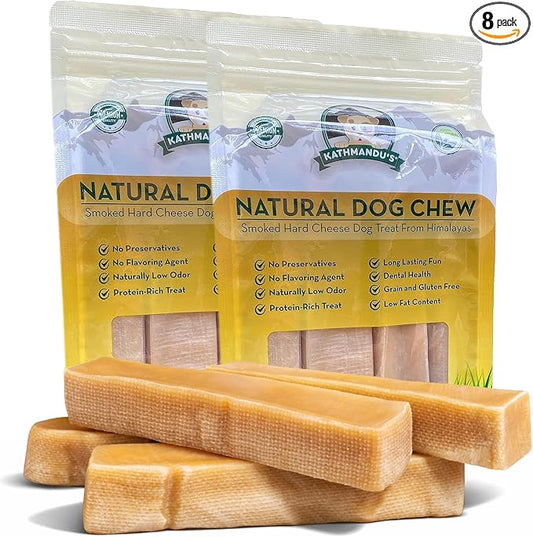 Authentic Himalayan Yak Cheese for Dogs - Large/XLarge - 4 Chews / 2-Pack - Sourced from Pristine Himalayan Foothill, Rawhide-Free, NO preservatives