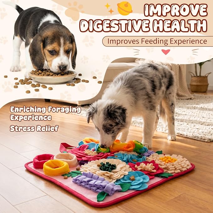 Yinkin 2 Pack Rabbit Foraging Mat for Small Animals Puzzle Toys Interactive Nosework 15.4 x 13.7 inches Feeding Mat for Bunny Hamsters Guinea Pigs Chinchillas(Fashion Style)