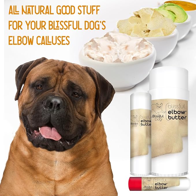 The Blissful Dog Elbow Butter for Dry, Cracked Calluses, Lick-Safe Dog Balm, Soothing Elbow Balm with Moisturizing Shea Butter, Almond, Olive, and Essential Oils, Pet Supplies, 0.15 oz. Stick