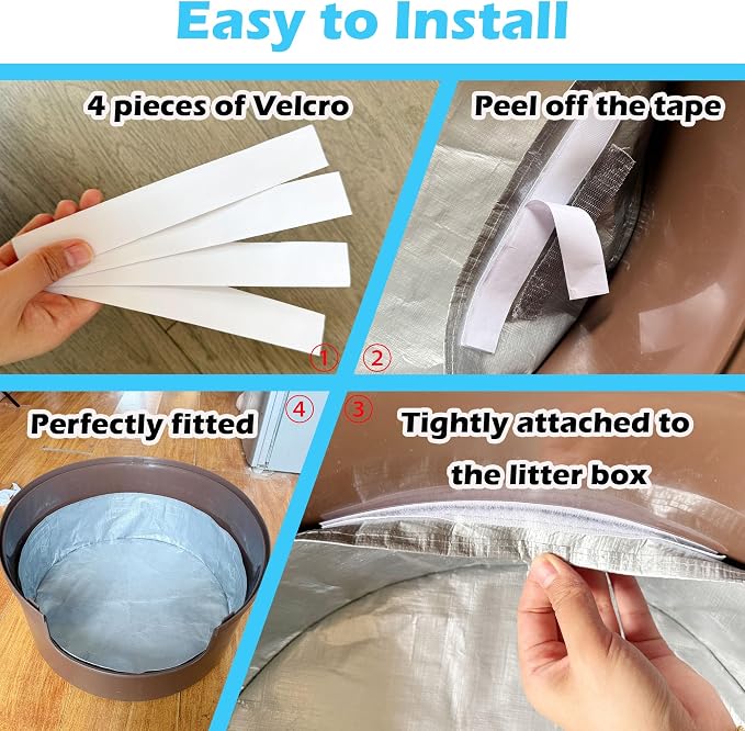 4 Pack Reusable Liners Compatible with Hidden Plant Litter Box, Waterproof and Scratch-Resistant Cat Box Liners (4 Pack)